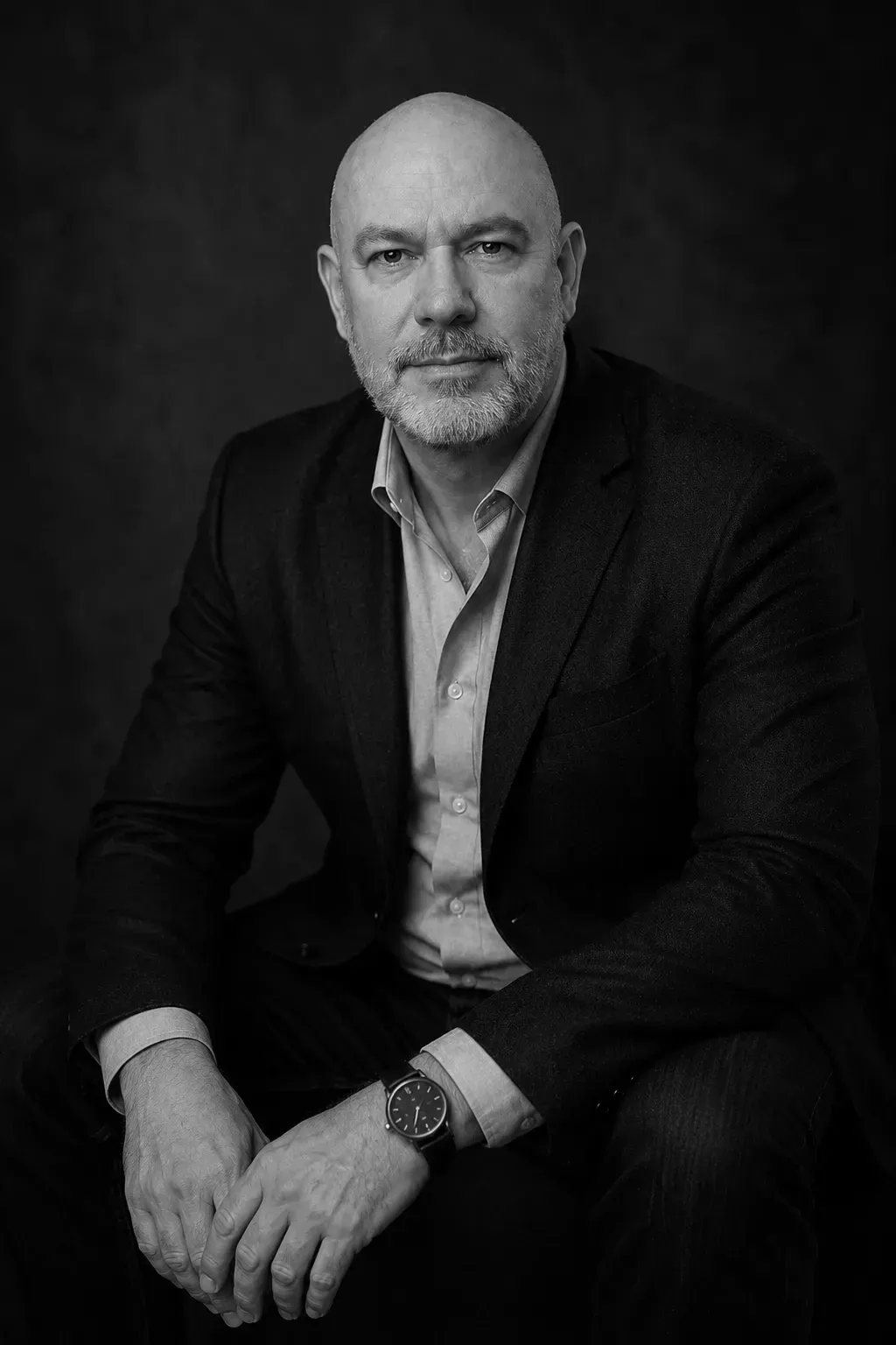 Retrato en blanco y negro de Maximiliano Paz